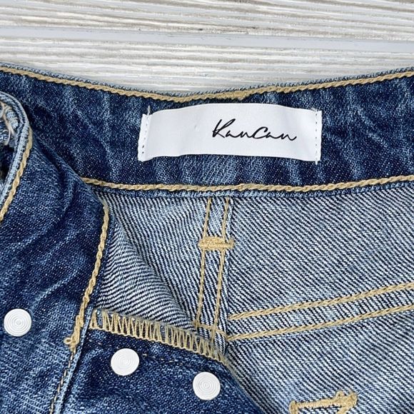 KanCan Jean Shorts Mid Rise Cut Off Denim Size Medium KC9213M Button Fly NWT - Picture 8 of 10